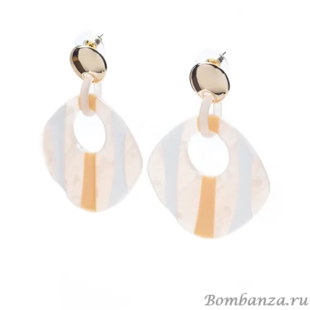 Серьги Moon Paris, Lorian, с подвесками, ML-22.02-008 бежевый