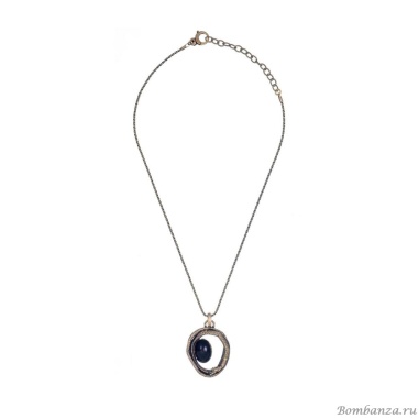 Колье Alcozer&J, змея с ониксом и кристаллами Swarovski, AL2502-C48FJ24 черный