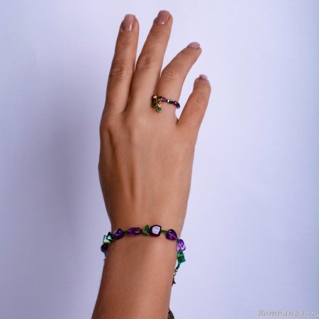 Браслет Lanzerotti, Ispirazione, аметист, кристаллы, LZ-24.10-409 фиолетовый