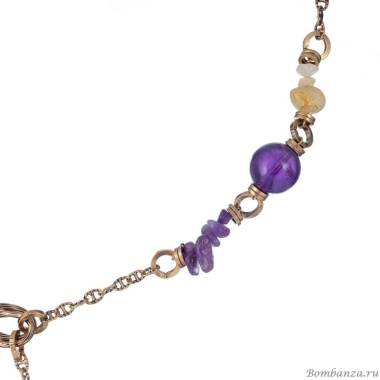 Колье Alcozer&J, с аметистом и цитрином, AL-C58NL25-R фиолетовый