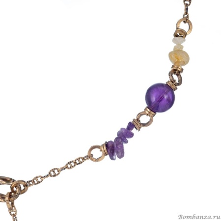 Колье Alcozer&J, с аметистом и цитрином, AL-C58NL25-R фиолетовый