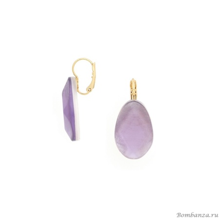 Серьги Nature Bijoux, Lavender, с ракушкой Capiz в смоле, NB25.1-12-90107 сиреневый