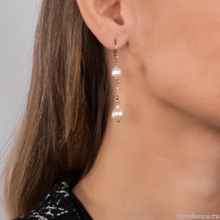 Серьги Lanzerotti, Splendore, с жемчугом, LZ-24.08-353 белый