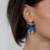 Серьги Nuance, асимметрия, с горным хрусталем и цветком, NFN-24.01-023 синий Серьги Nuance, асимметрия, с горным хрусталем и цветком, NFN-24.01-023 синий