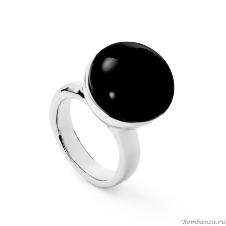 Кольцо UNOde50 Ser Fascinante с черным муранским стеклом, с серебром ANI0845NGRMTL18