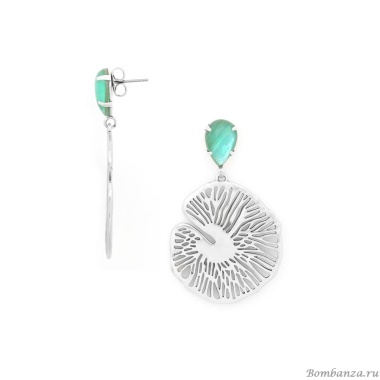 Серьги Ori Tao, Water Lily, с палаванским перламутром, OT25.1-12-32096 бирюзовый