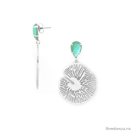 Серьги Ori Tao, Water Lily, с палаванским перламутром, OT25.1-12-32096 бирюзовый