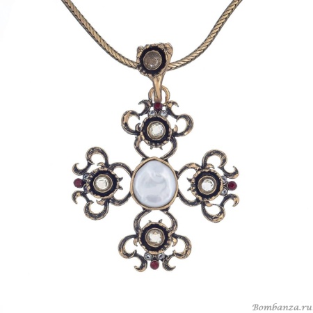 Колье Alcozer&J, жемчуг, цитрин, кварц, гранат, Swarovski, AL2406-C148JE23 золотистый