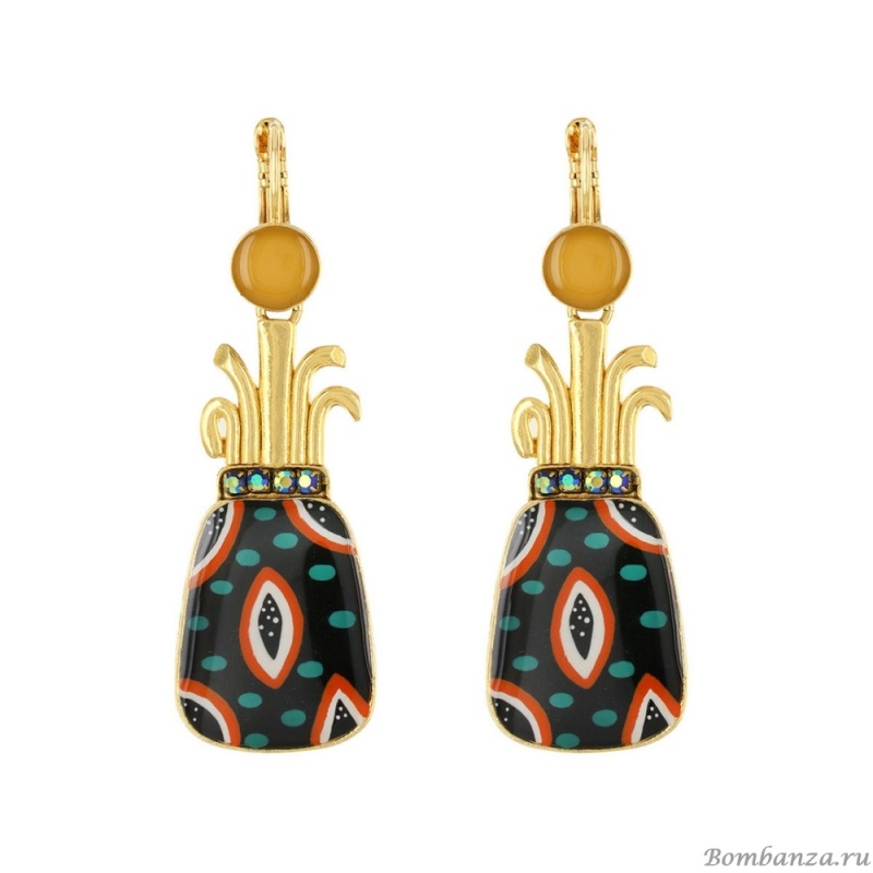 Серьги TARATATA, Awa, со стразами и цветной смолой, TT-E23-12703-20M золотистый
