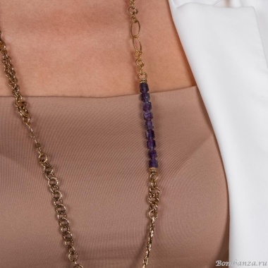 Колье Alcozer&J, с аметистом, AL2312-C78IW23 золотистый