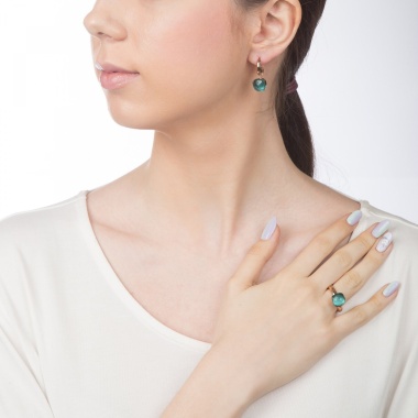 Кольцо Qudo, Firenze blue apatite 16.5 мм 610141 BL/RG Кольцо Qudo, Firenze blue apatite 16.5 мм 610141 BL/RG