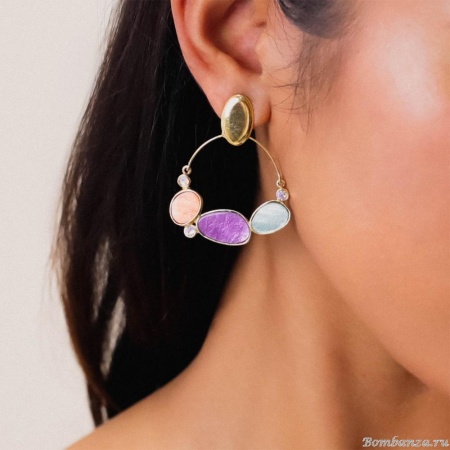 Серьги Franck Herval, Aurore, ракушки Capiz в смоле,кристалл Swarovski, FH24.2-12-69168 золотистый Серьги Franck Herval, Aurore, ракушки Capiz в смоле,кристалл Swarovski, FH24.2-12-69168 золотистый