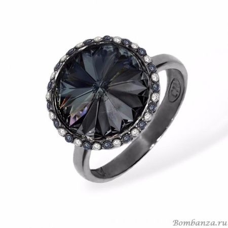 Кольцо Enigme soir rhodium Black Diamond, MJ Paris, Swarovski ®