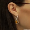 Серьги Fiore Luna, TIGER EYE, LE1120 BR/S, серебристые