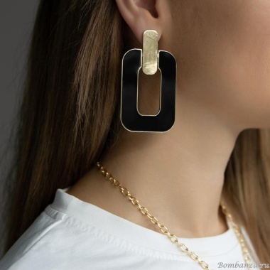 Серьги Francesca Bianchi, с эмалью, FB25.2-156D черный