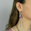 Серьги Lanzerotti, Iris, с аметистом и цепями, LZ-26.03-071 фиолетовый