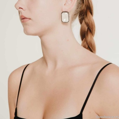 Серьги Katerina Vassou, Egress, с кристаллом, KV24.2-401521BLINEN белый Серьги Katerina Vassou, Egress, с кристаллом, KV24.2-401521BLINEN белый