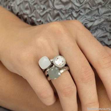 Кольцо Qudo, Firenze white 16.5 мм, 611160 BW/RG