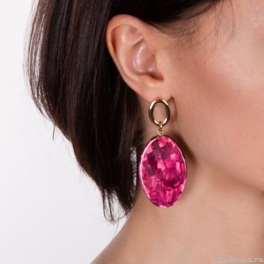 Серьги Moon Paris, Lorian, с перламутром в смоле, ML-23.03-007 розовый Серьги Moon Paris, Lorian, с перламутром в смоле, ML-23.03-007 розовый
