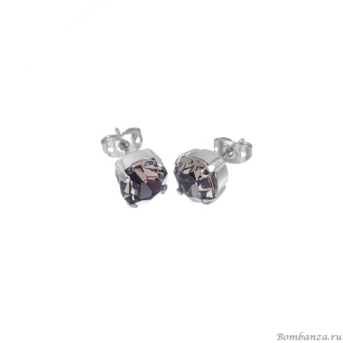 Пуссеты Catherine Bijoux, More is more for crystals, с кристаллом, CB25.1-5326FS серый