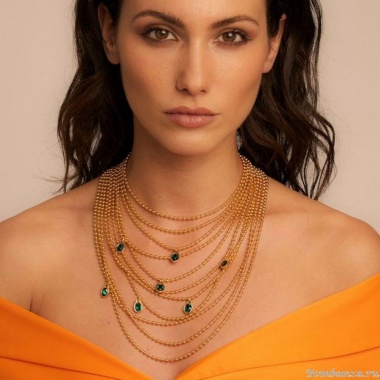 Колье VIDDA, Lady, с австрийскими кристаллами, VD22-01469 зеленый, 40см