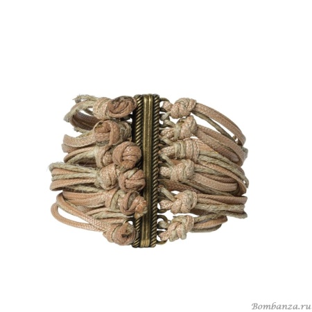 Браслет Katerina Vassou, Rebutia, кожаный, с кристаллами, KV24.1-309017G золотистый