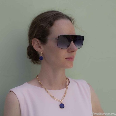 Серьги Fiore Luna, NATURAL LAPIS