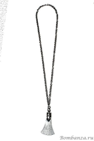 Колье Lanzerotti, Cristallo, цепь с подвеской - кистью из текстиля, со стразами, LZ-1901-018