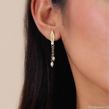 Серьги Franck Herval, Merry, с кристаллом Swarovski и жемчугом, FH24.2-12-68954 золотистый