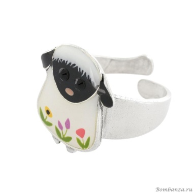 Кольцо TARATATA, Hop, разъемное, с цветной смолой и стразами, TT-T25-05404-101 белый