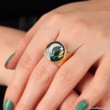 Кольцо TARATATA, Clair de lune, разъемное, смола, краска,слюдяная пудра, TT-H24-04406-207 зеленый Кольцо TARATATA, Clair de lune, разъемное, смола, краска,слюдяная пудра, TT-H24-04406-207 зеленый