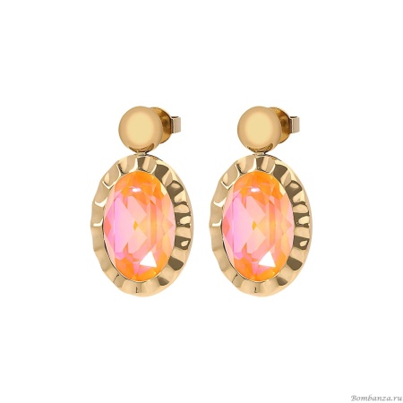 Серьги Qudo, TIVOLA UNICA big (G/P) Crystal orange ignite 2,65cm, 332214 Серьги Qudo, TIVOLA UNICA big (G/P) Crystal orange ignite 2,65cm, 332214