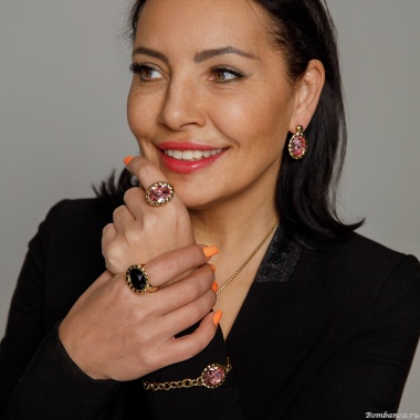 Кольцо Qudo, TIVOLA UNICA big (G/P) Light rose 56, 686648 Кольцо Qudo, TIVOLA UNICA big (G/P) Light rose 56, 686648