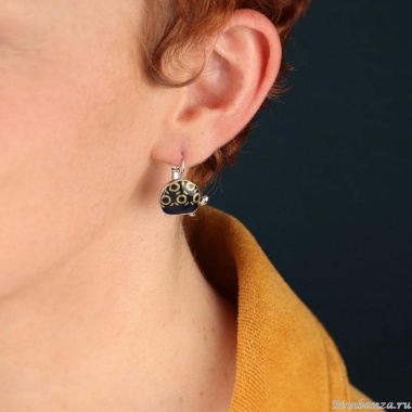 Серьги TARATATA, Galapagos, с цветной смолой и золотой краской, TT-E25-10795-104 синий Серьги TARATATA, Galapagos, с цветной смолой и золотой краской, TT-E25-10795-104 синий