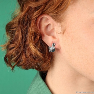 Серьги TARATATA, Le facteur, цветная смола, блестки, слюдяная пудра, TT-T25-01901-10G серебристый