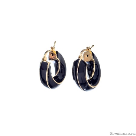 Серьги Francesca Bianchi, кольца, с эмалью, FB25.2-DN5 черный