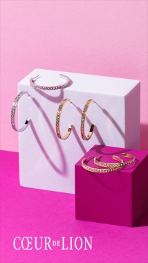 Пусеты Coeur de Lion, Crystal-Gold 0128/21-1816 Пусеты Coeur de Lion, Crystal-Gold 0128/21-1816