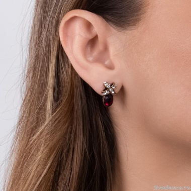 Серьги Alcozer&J, гранат, кристаллы Swarovski, AL2406-OP3566C Серьги Alcozer&J, гранат, кристаллы Swarovski, AL2406-OP3566C