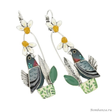 Серьги TARATATA, Le facteur, цветная смола, блестки, слюдяная пудра, TT-T25-01703-10M серебристый