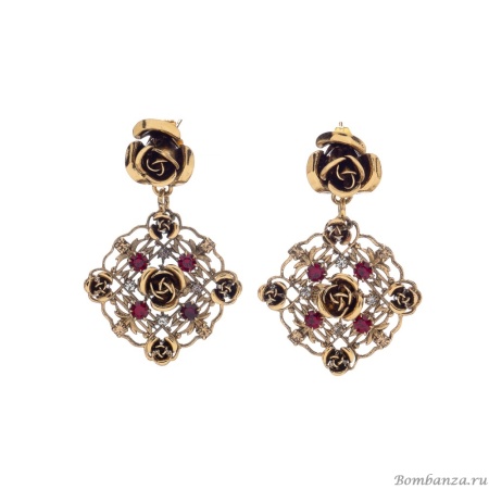 Серьги Celeste G, с кристаллами Swarovski и фианитами, CS25.1-1907 красный