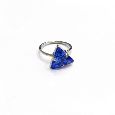 Кольцо Catherine Bijoux, The three sides of the triangle, разъемное, с кристаллом, CB24.2-5308DS синий