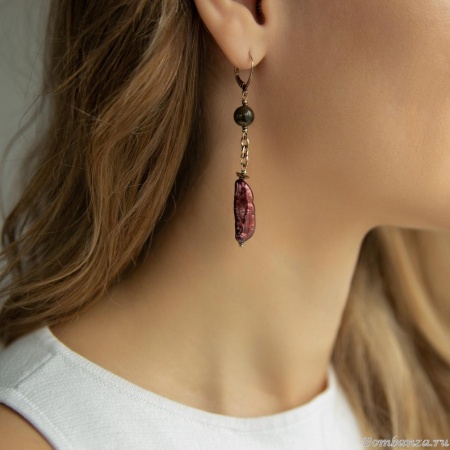 Серьги Lanzerotti, Elisir, с турмалином, жемчугом и гематитом, LZ-25.10-325 розовый