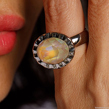 Кольцо Qudo, TIVOLA UNICA big (S/P) Ivory cream delite 60, 688315 Кольцо Qudo, TIVOLA UNICA big (S/P) Ivory cream delite 60, 688315