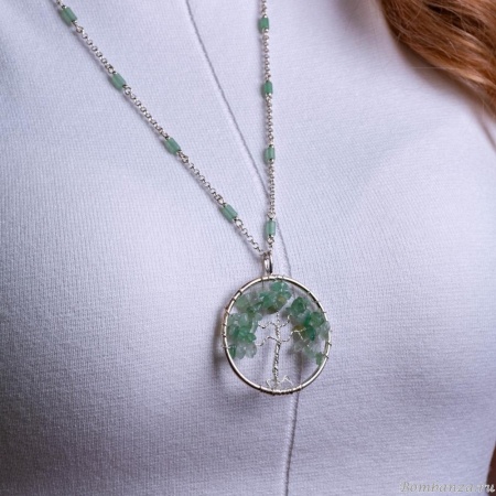 Колье Lanzerotti, Ispirazione, агат, берилл, подвеска-дерево, LZ-24.10-424 зеленый