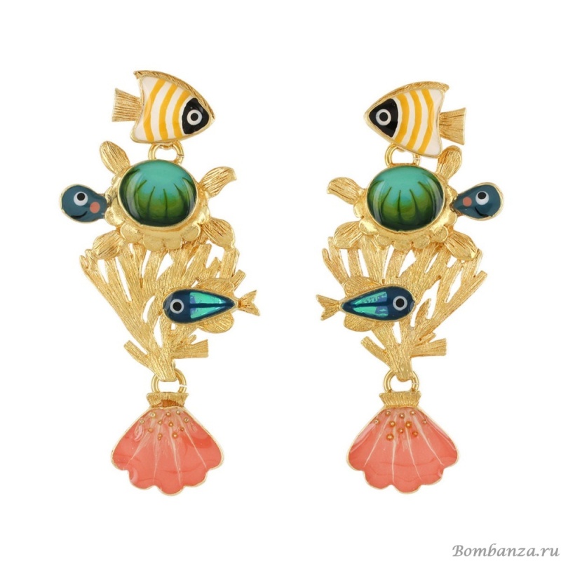 Серьги TARATATA, Pacific, со смолой и металлическими шариками, TT-E23-06974-20M золотистый