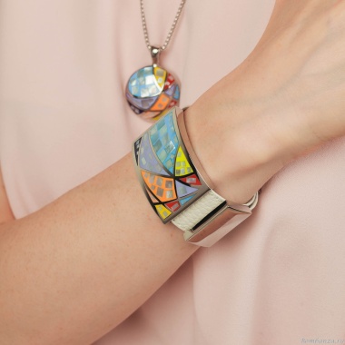 Браслет Fiore Luna, на кожаном белом ремешке, CB01156-6 M/S