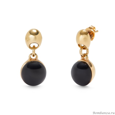 Серьги UNOde50 Ser Fascinante с черным муранским стеклом, с золотом PEN0995NGRORO0U