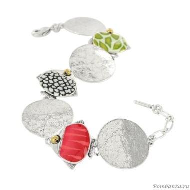 Браслет TARATATA, Sushi, с цветной смолой и стеклянными бусинами, TT-T25-06305-10M серебристый Браслет TARATATA, Sushi, с цветной смолой и стеклянными бусинами, TT-T25-06305-10M серебристый