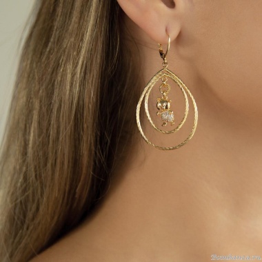 Серьги Lanzerotti, Anne with an E, с кристаллами, LZ-25.08-258 золотистый