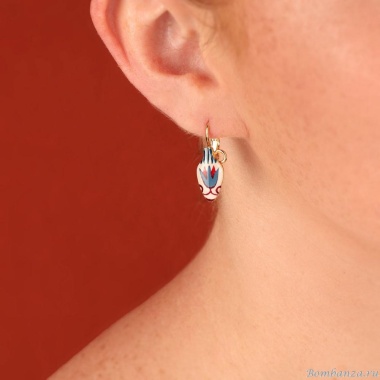 Серьги TARATATA, Antique, с цветной смолой и рисунками, TT-H25-07754-20M золотистый